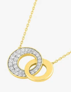 Collier cercle oxydes de zirconium 16 mm et cercle plaqué or 13 mm SO OR