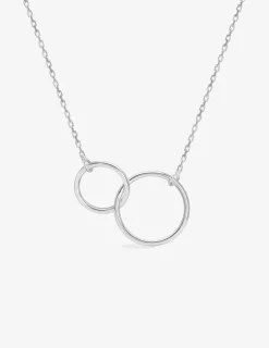 Collier cercles entrelacés en argent 925 ‰ rhodié 42 cm SO OR