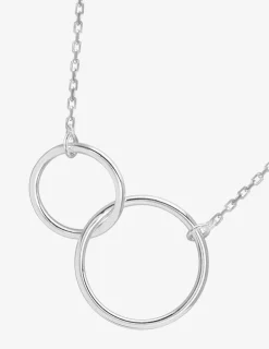 Collier cercles entrelacés en argent 925 ‰ rhodié 42 cm SO OR