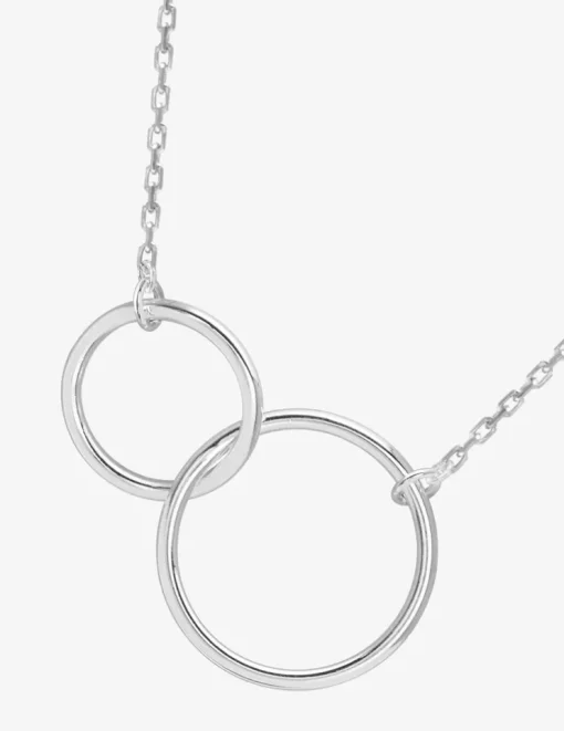 Collier cercles entrelacés en argent 925 ‰ rhodié 42 cm SO OR