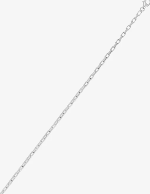 Collier chaine forçat rectangle en argent 925 ‰ rhodié SO OR