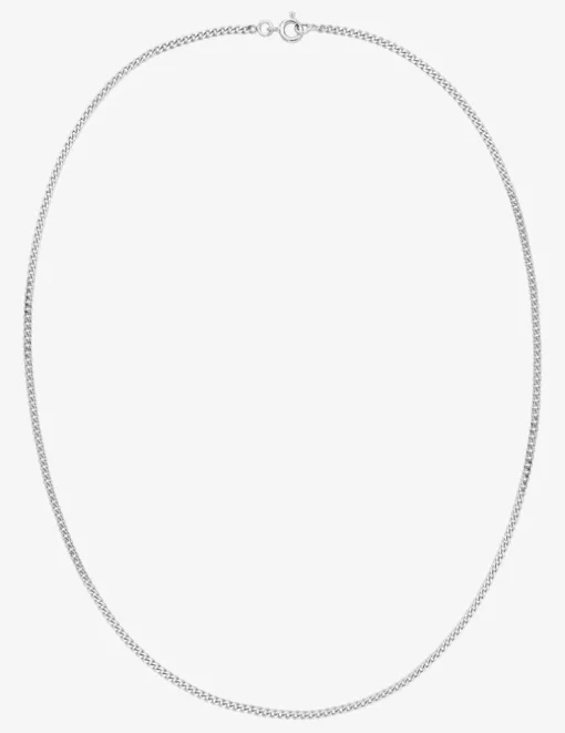 Collier chaine gourmette en argent 925 ‰ rhodié 2,10 mm de largeur SO OR