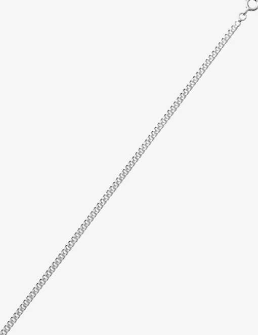 Collier chaine gourmette diamantée en argent 925 ‰ rhodié 2,75 mm de largeur SO OR