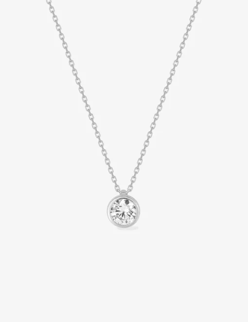 Collier chaîne forçat argent 925 ‰ rhodié avec oxyde de zirconium 6 mm SO OR