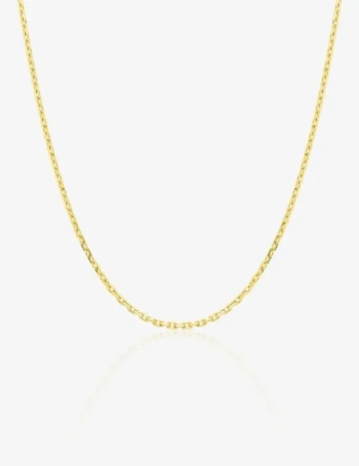 Collier chaîne forçat diamantée 1,30 mm plaqué or SO OR