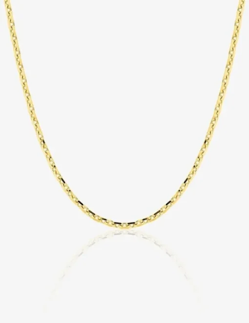 Collier chaîne forçat diamantée 1,90 mm plaqué or SO OR