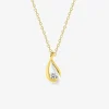 Collier chaîne forçat goutte bicolore plaqué or, rhodium et oxyde de zirconium SO OR