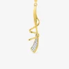 Collier chaîne forçat lignes entremêlées sur bélière plaqué or, rhodium et oxyde de zirconium SO OR