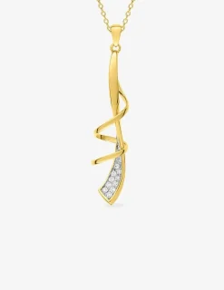 Collier chaîne forçat lignes entremêlées sur bélière plaqué or, rhodium et oxyde de zirconium SO OR
