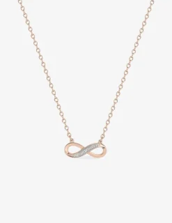 Collier chaîne forçat motif infini plaqué or rose, rhodium et oxydes de zirconium SO OR
