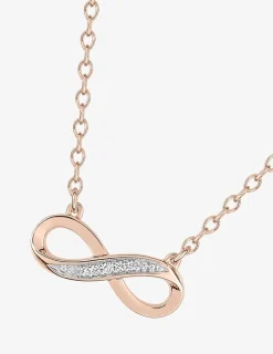 Collier chaîne forçat motif infini plaqué or rose, rhodium et oxydes de zirconium SO OR