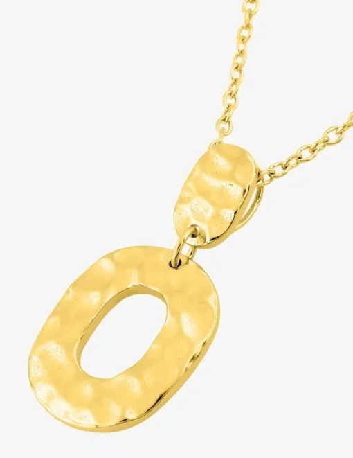 Collier chaîne forçat motifs ovales effet martelé plaqué or SO OR