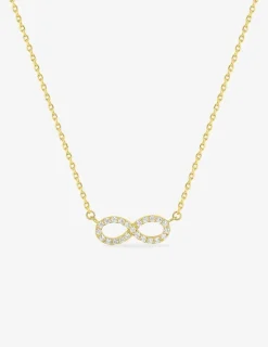 Collier chaîne forçat motif infini plaqué or, rhodium et pavage oxydes de zirconium SO OR