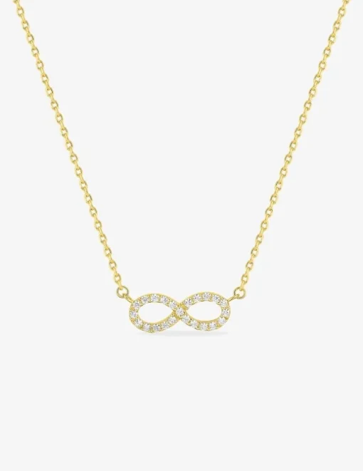 Collier chaîne forçat motif infini plaqué or, rhodium et pavage oxydes de zirconium SO OR