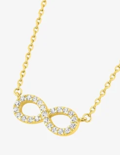 Collier chaîne forçat motif infini plaqué or, rhodium et pavage oxydes de zirconium SO OR