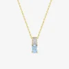 Collier chaîne forçat plaqué or, rhodium et oxyde de zirconium blanc et bleu SO OR