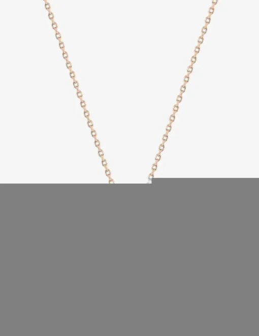 Collier chaîne forçat plaqué or rose et oxyde de zirconium 3 mm serti griffes SO OR