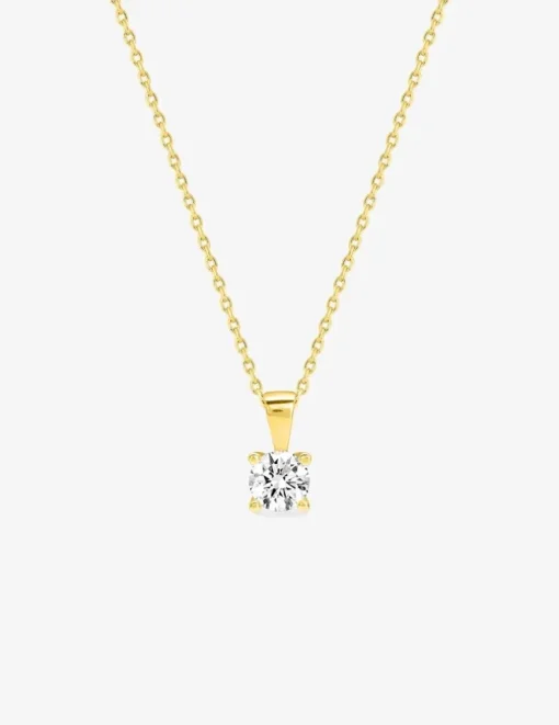 Collier chaîne forçat plaqué or et oxyde de zirconium 6 mm serti griffes SO OR
