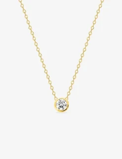 Collier chaîne forçat plaqué or et oxyde de zirconium 5 mm serti clos SO OR