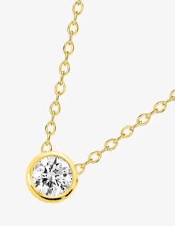Collier chaîne forçat plaqué or et oxyde de zirconium 5 mm serti clos SO OR