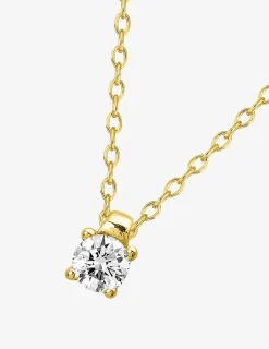 Collier chaîne forçat plaqué or et oxyde de zirconium 4 mm serti griffes SO OR