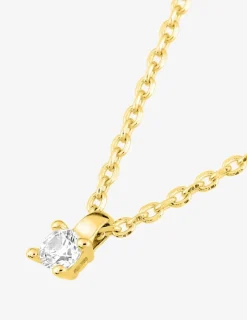 Collier chaîne forçat plaqué or et oxyde de zirconium 3 mm serti griffes SO OR