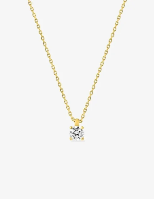 Collier chaîne forçat plaqué or et oxyde de zirconium 5,5 mm serti griffes SO OR