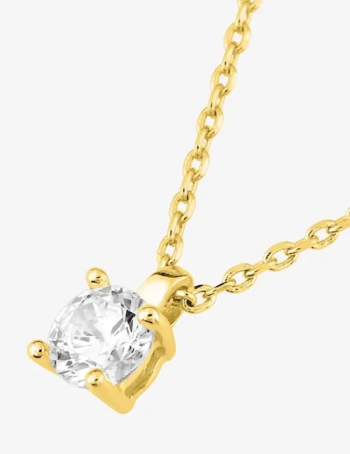 Collier chaîne forçat plaqué or et oxyde de zirconium 5,5 mm serti griffes SO OR