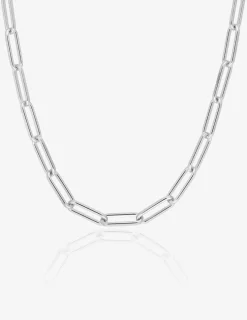 Collier chaîne forçat rectangle 2,5 mm argent 925‰ rhodié SO OR