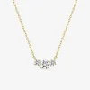 Collier chaîne forçat trilogie plaqué or et oxydes de zirconium sertis griffes SO OR