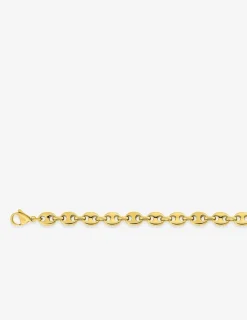 Collier chaîne grain de café en acier doré 7 mm de largeur SO OR