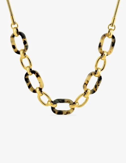 Collier chute en acier doré et acétate SO OR