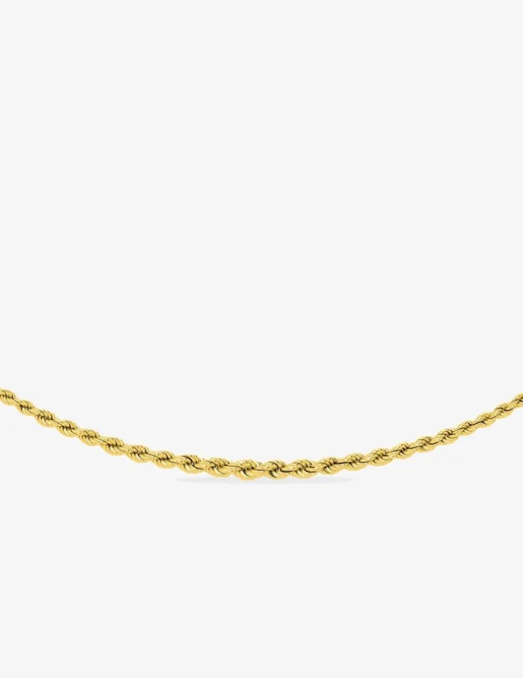 Collier corde or jaune 375 ‰ centre 4 mm SO OR