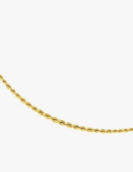 Collier corde or jaune 375 ‰ centre 4 mm SO OR