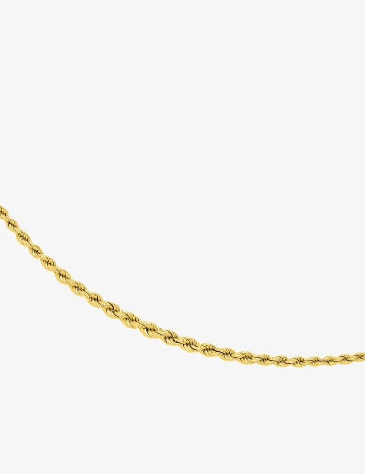Collier corde or jaune 375 ‰ centre 4 mm SO OR