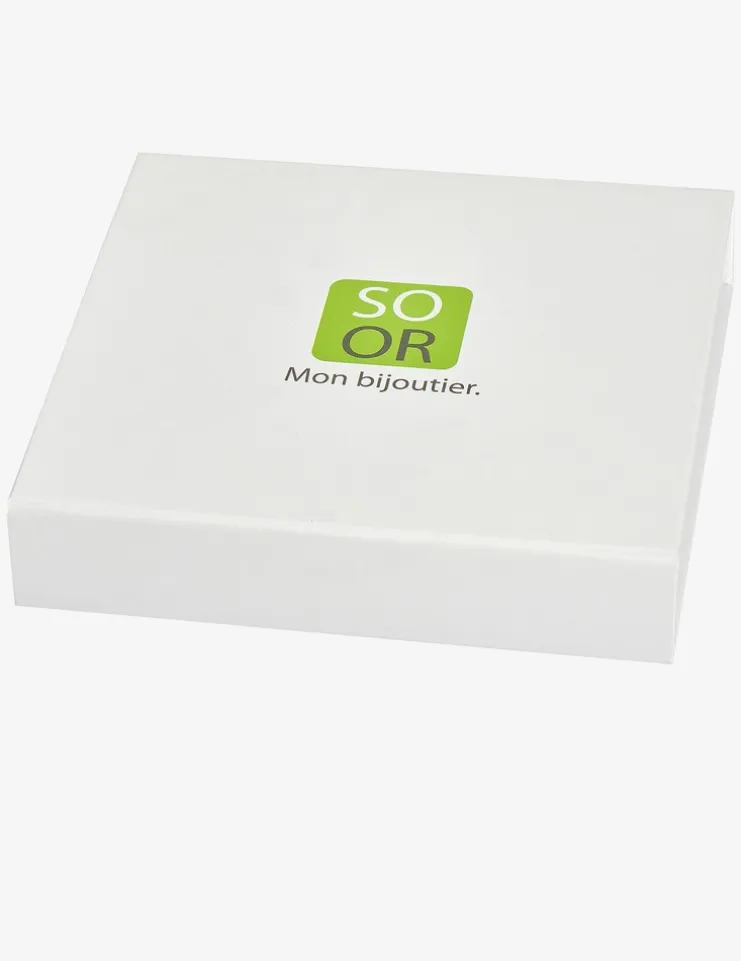 Collier cordon cuir et acier SO OR