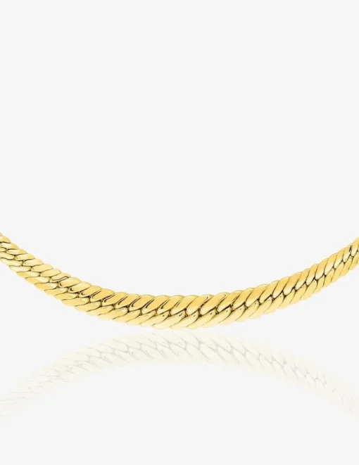 Collier creux maille anglaise or jaune 750 ‰ centre 5 mm SO OR