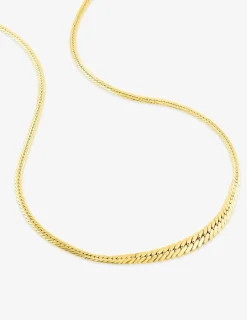 Collier creux maille anglaise or jaune 750 ‰ centre 5 mm SO OR