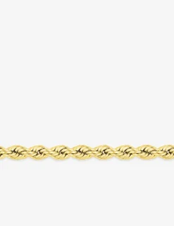 Collier creux maille corde or jaune 750 ‰ centre 4 mm SO OR
