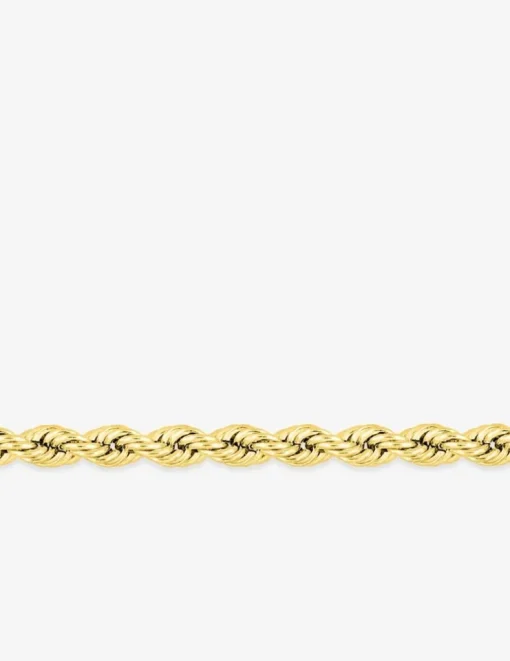 Collier creux maille corde or jaune 750 ‰ centre 4 mm SO OR