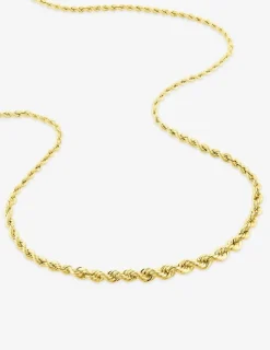 Collier creux maille corde or jaune 750 ‰ centre 4 mm SO OR