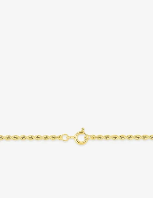 Collier creux maille corde or jaune 750 ‰ centre 4 mm SO OR