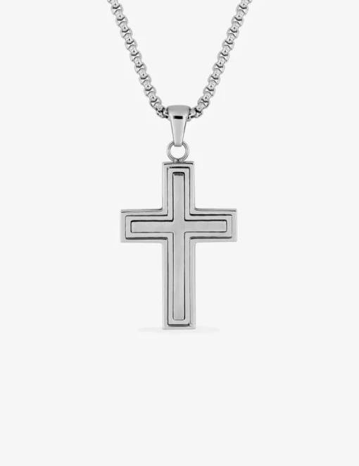Collier croix acier SO OR