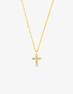 Collier croix en plaqué or et oxydes de zirconium SO OR