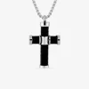 Collier croix noire acier SO OR
