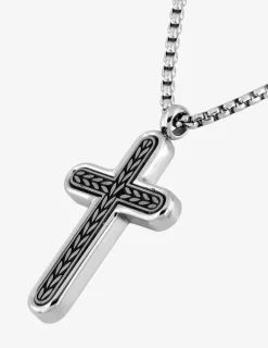 Collier croix épi acier SO OR