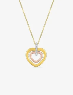 Collier cœur 3 ors 750 ‰ et oxyde de zirconium SO OR