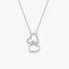 Collier cœur argent 925 ‰ rhodié et oxyde de zirconium SO OR