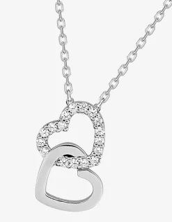 Collier cœur argent 925 ‰ rhodié et oxyde de zirconium SO OR