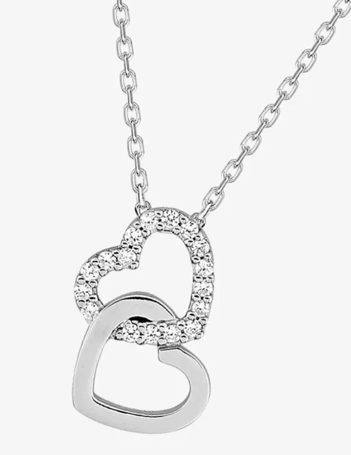 Collier cœur argent 925 ‰ rhodié et oxyde de zirconium SO OR